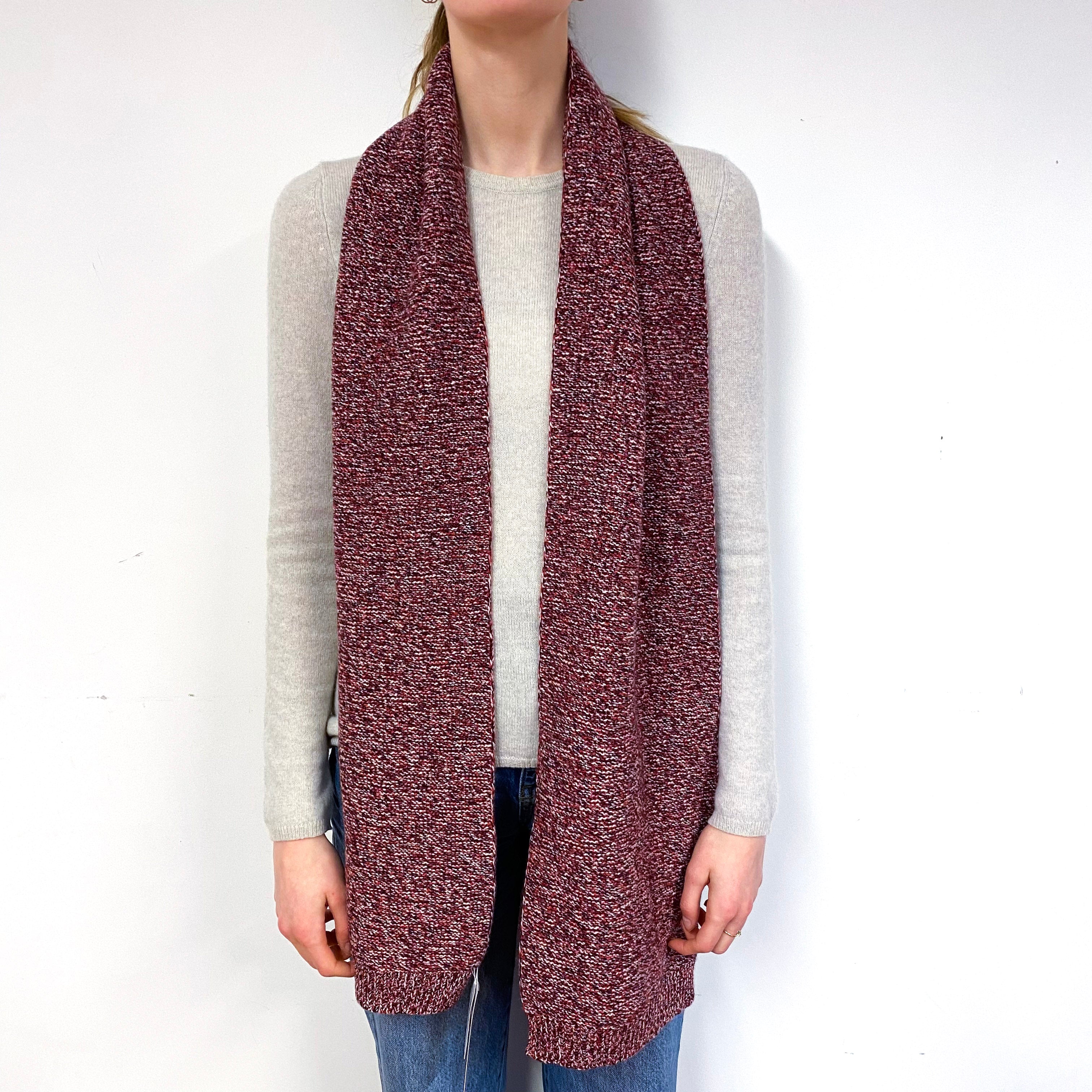 Brand New Scottish Cashmere Scarf Mixed Berry