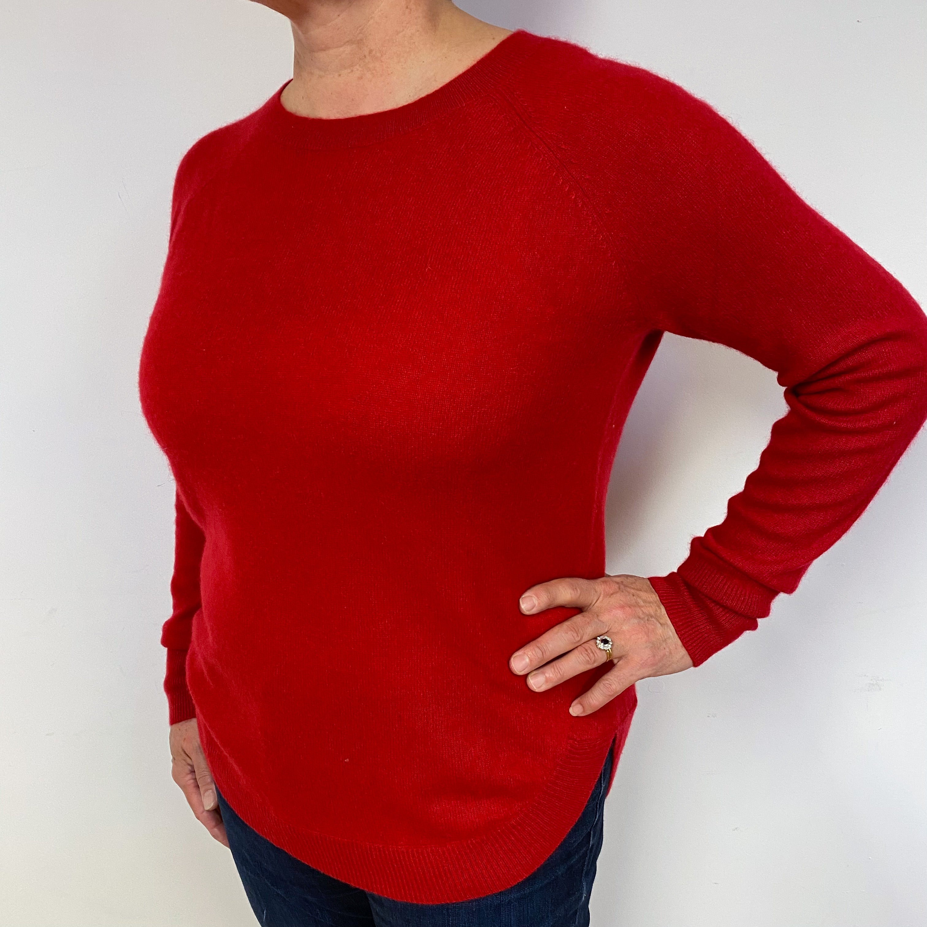 Scarlett Red Cashmere Crew Neck Jumper Large