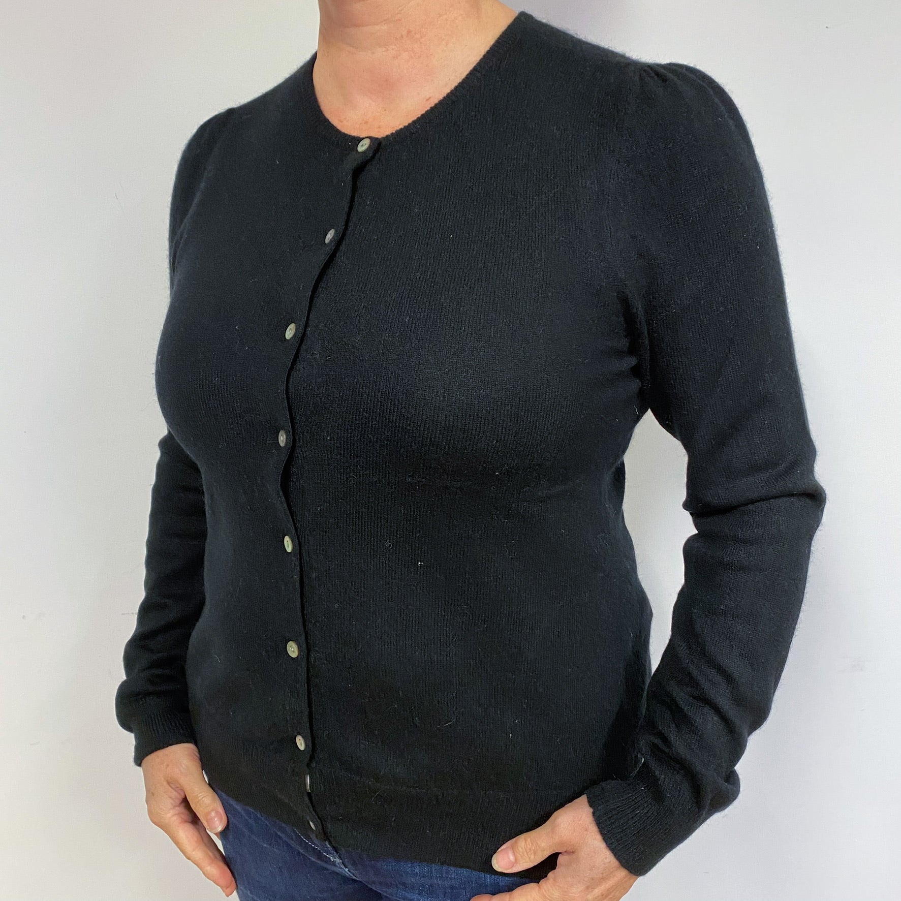 Black Cashmere Cardigan Large