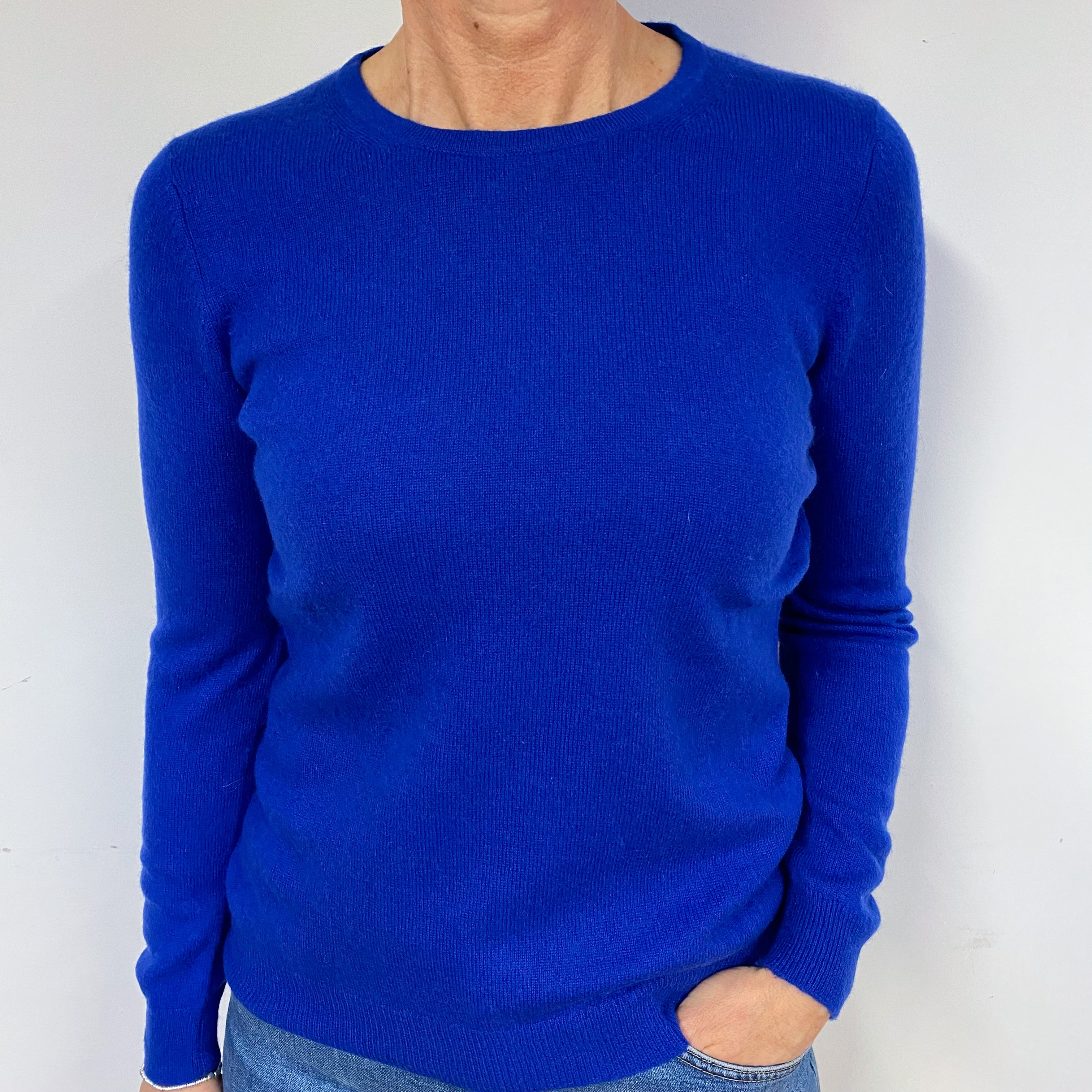 Indigo Blue Cashmere Crew Neck Jumper Medium