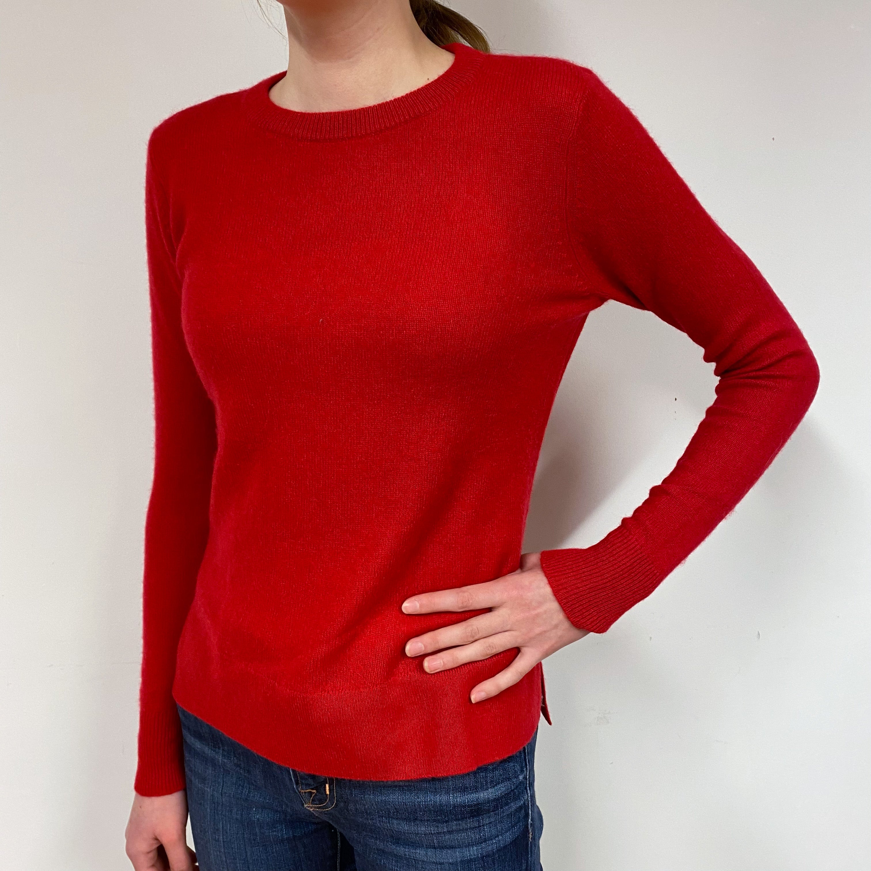 Scarlett Red Cashmere Crew Neck Jumper Extra Small