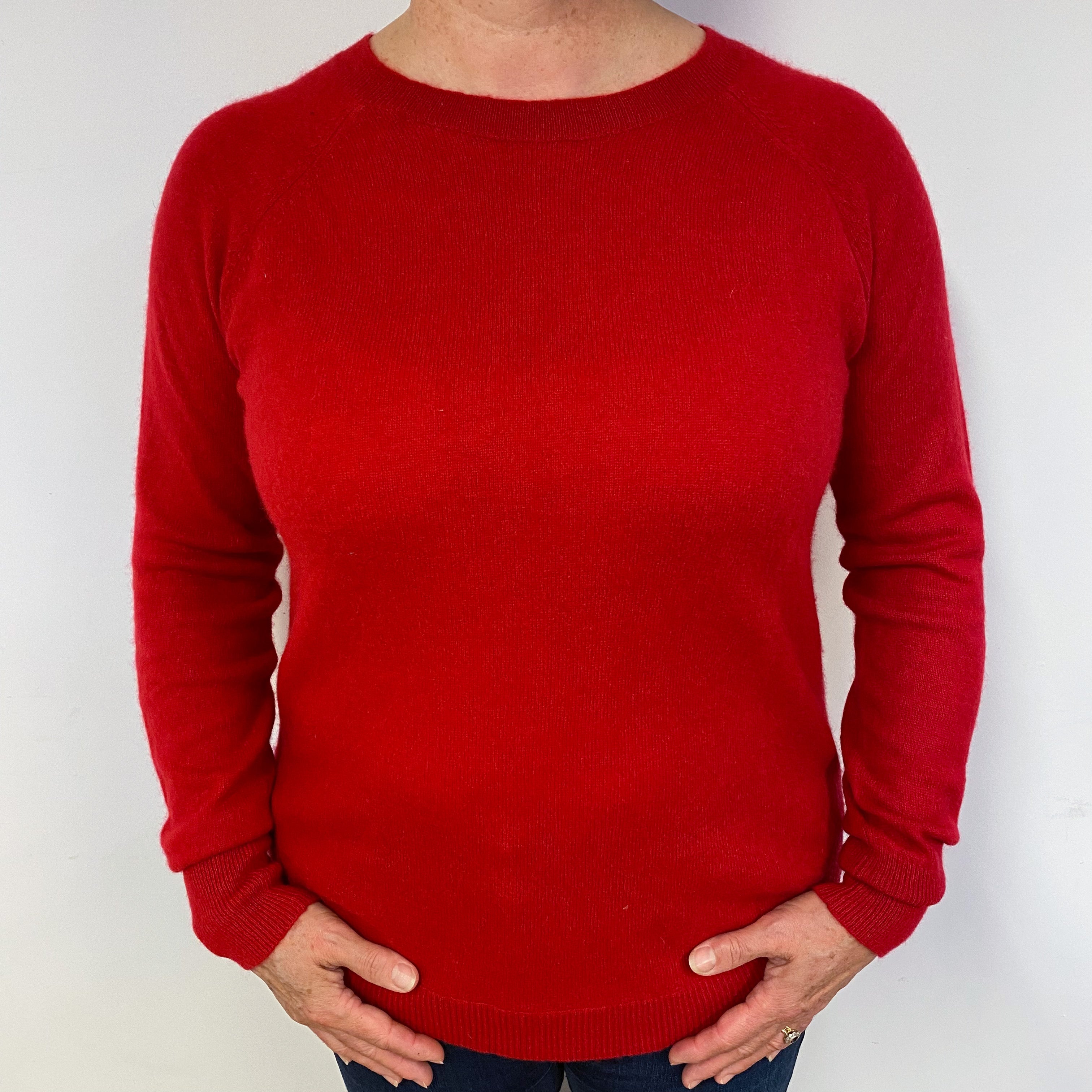 Scarlett Red Cashmere Crew Neck Jumper Large