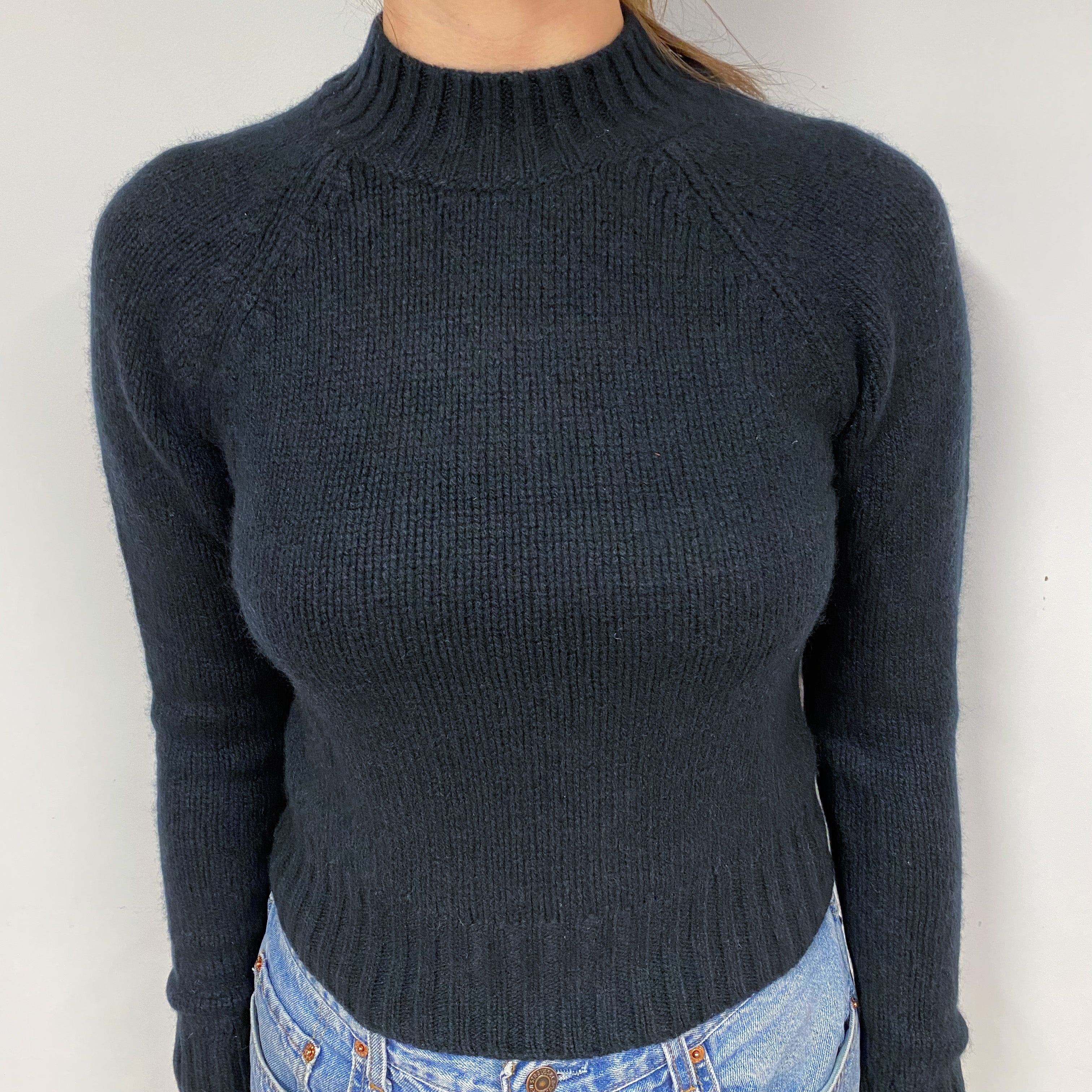 Vince Chunky Black Cashmere Turtle Neck Jumper Small