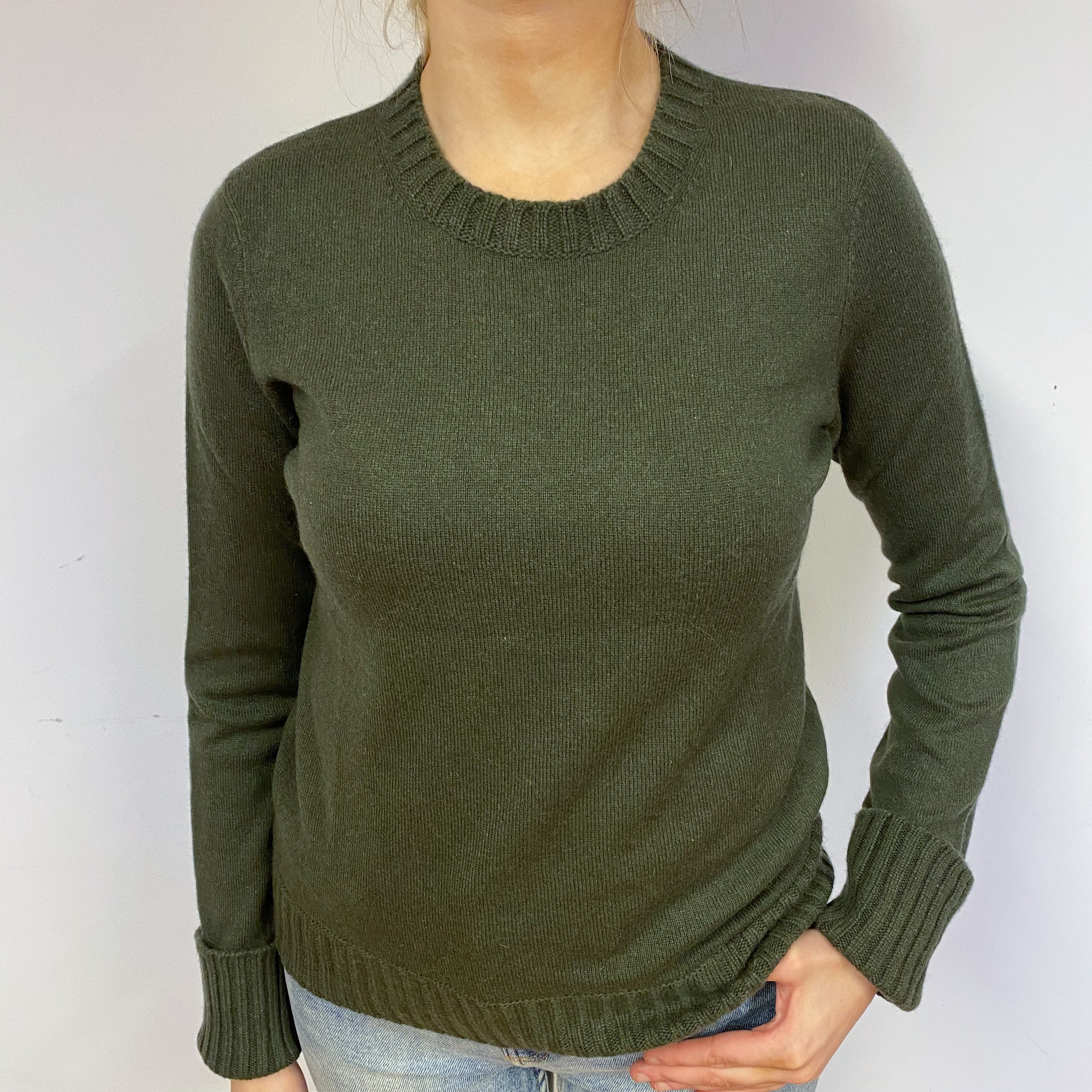 Ralph Lauren Dark Green Cashmere Crew Neck Jumper Small