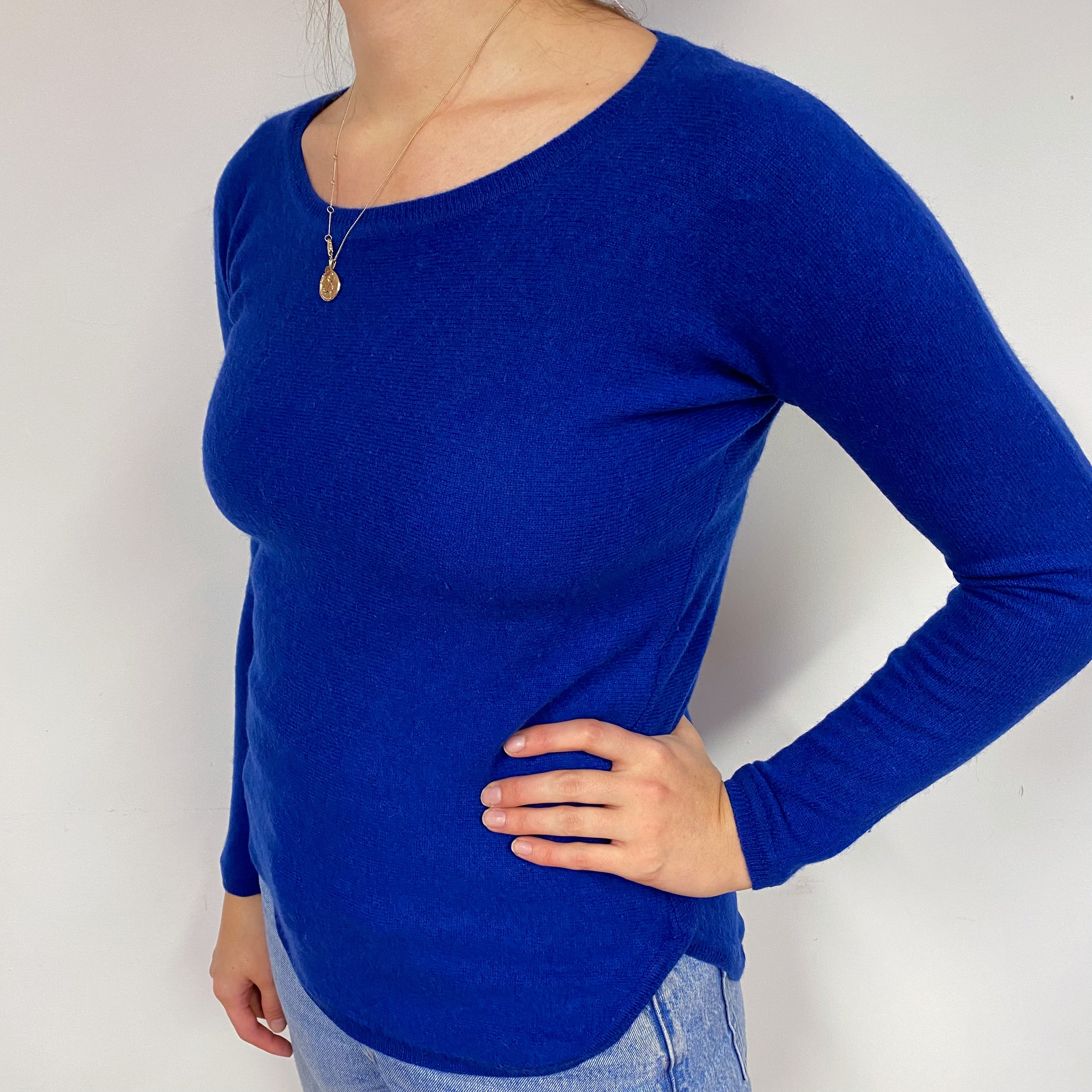 Indigo Blue Cashmere Crew Neck Jumper Small