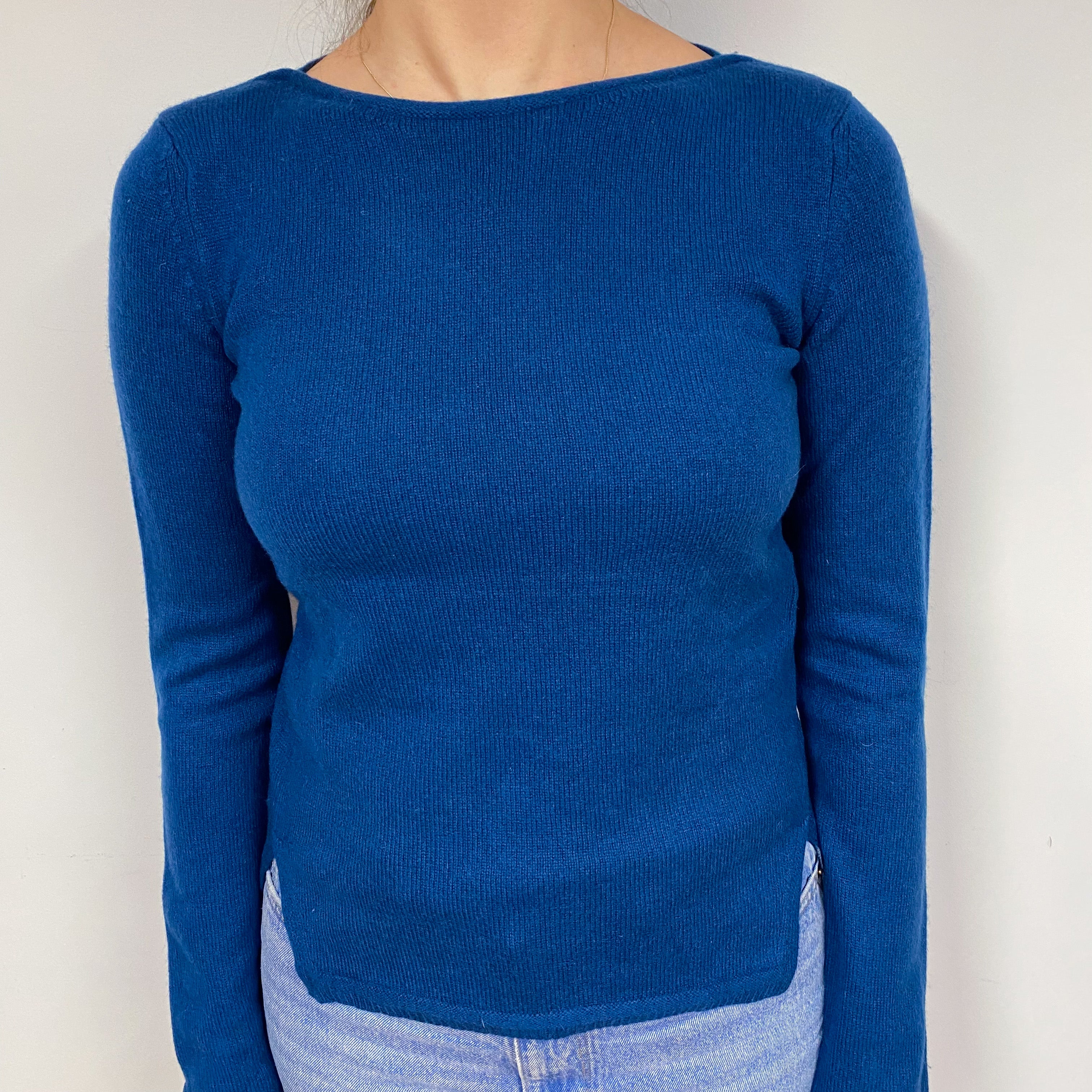 Naval Blue Cashmere Crew Neck Jumper Small