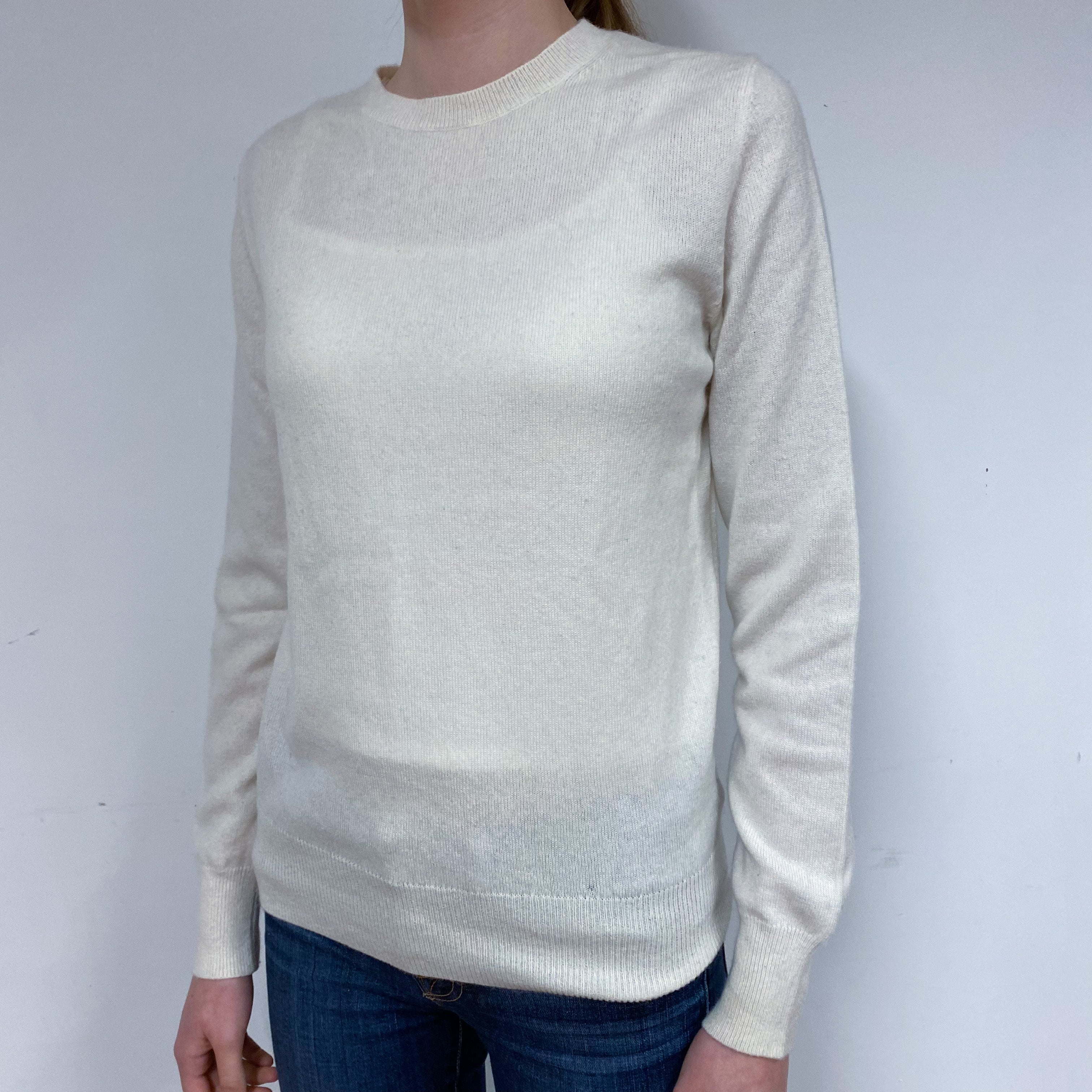 Winter White Cashmere Crew Neck Jumper Extra Small