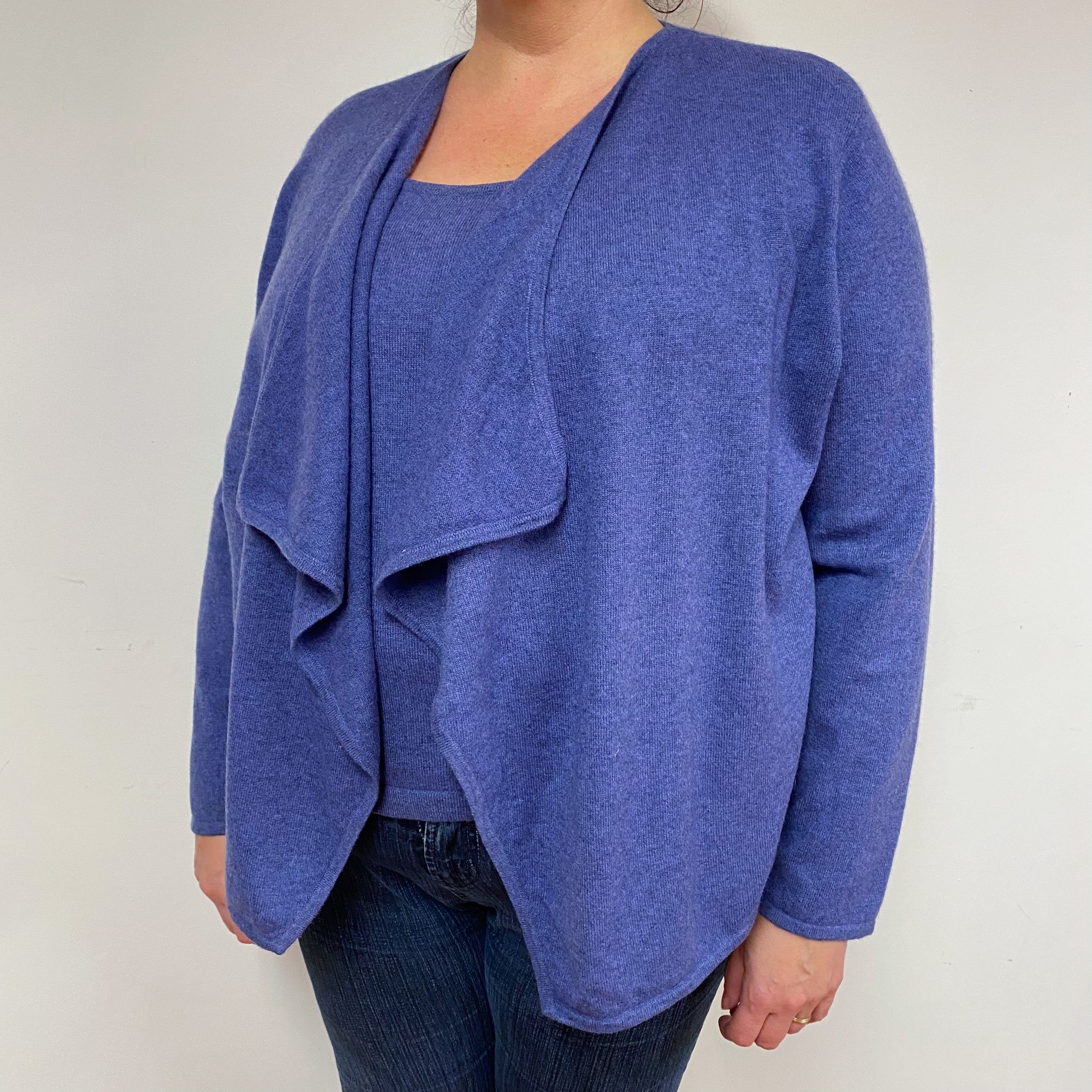 Purple 2 in 1 Cashmere Waterfall Cardigan Extra Large – NEARLY NEW ...