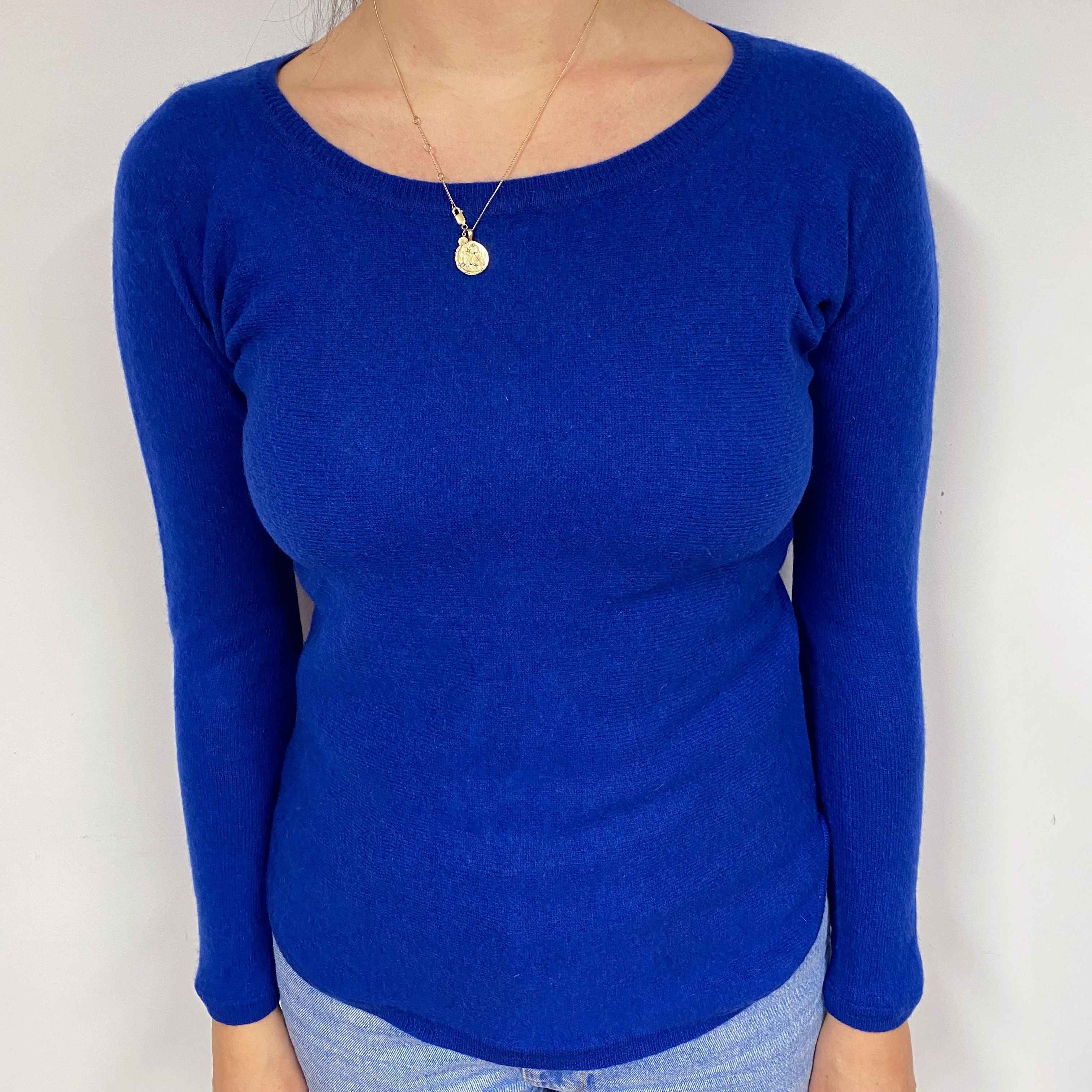 Indigo Blue Cashmere Crew Neck Jumper Small