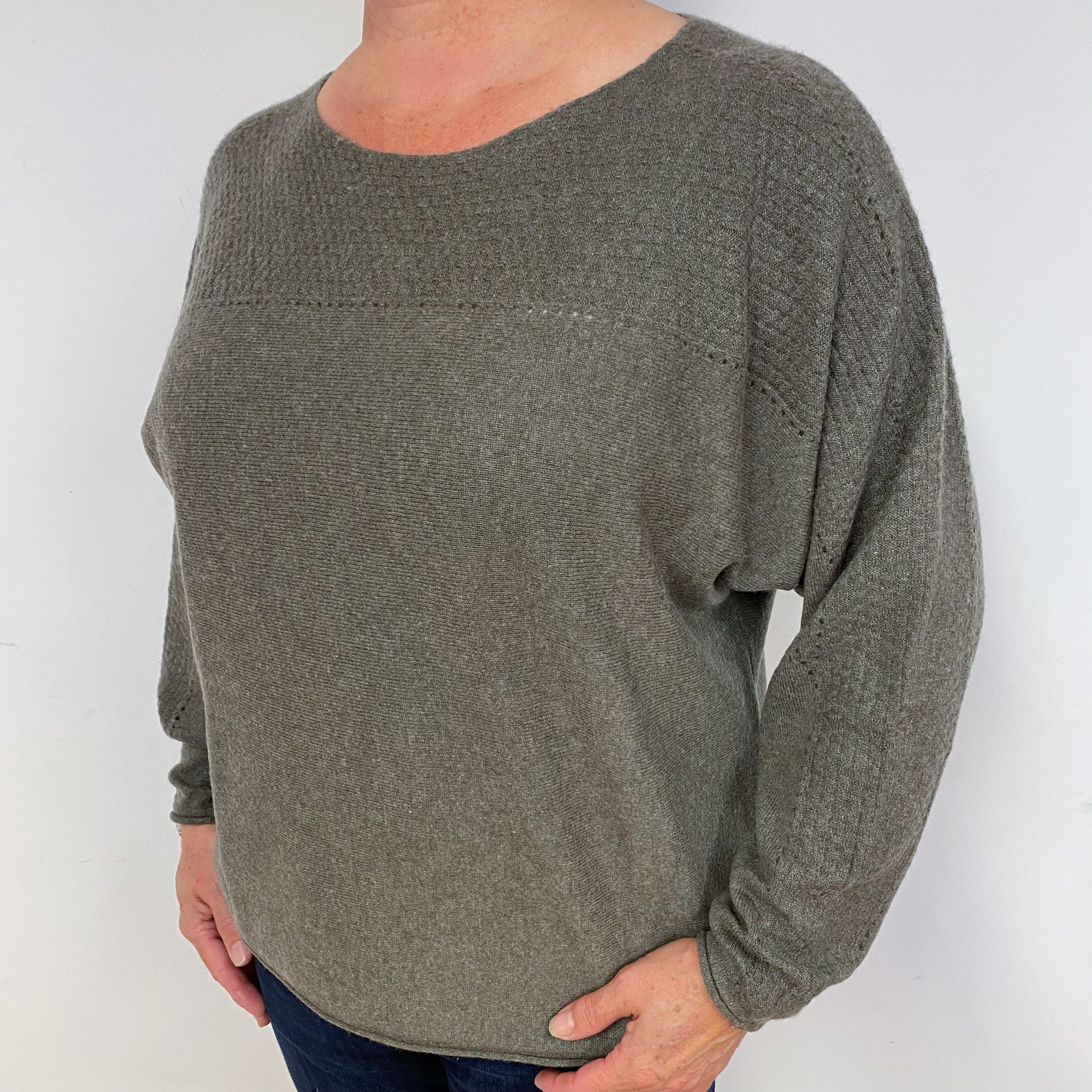 Donkey Brown Cashmere Crew Neck Jumper Large