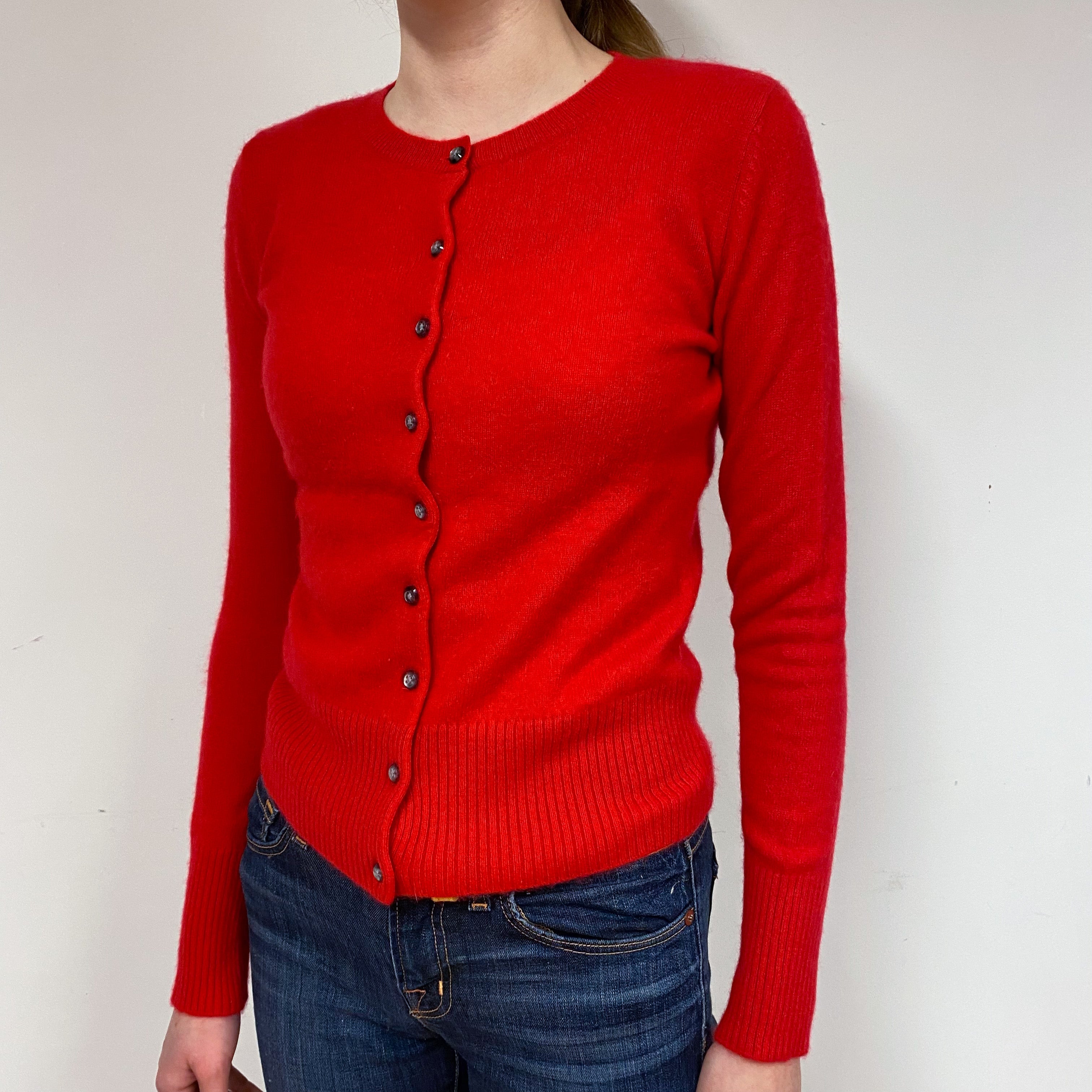 Berry Red Cashmere Cardigan Extra Small