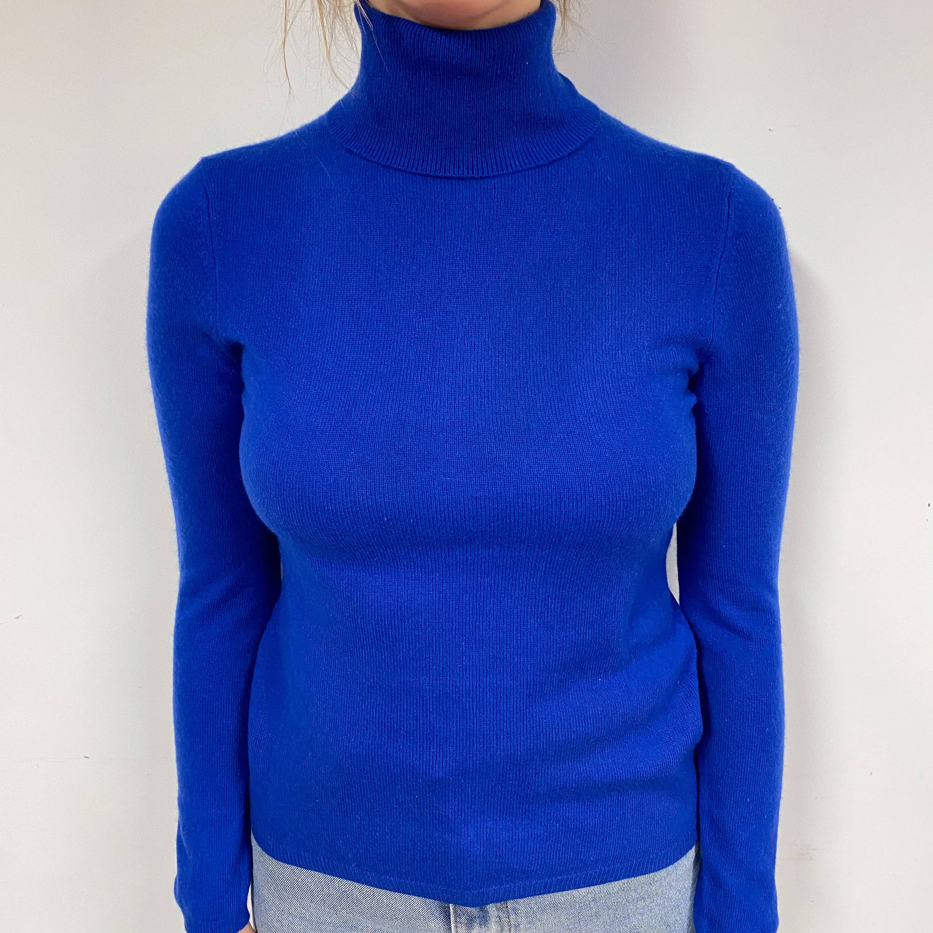 Lodenfrey Royal Blue Cashmere Polo Neck Jumper