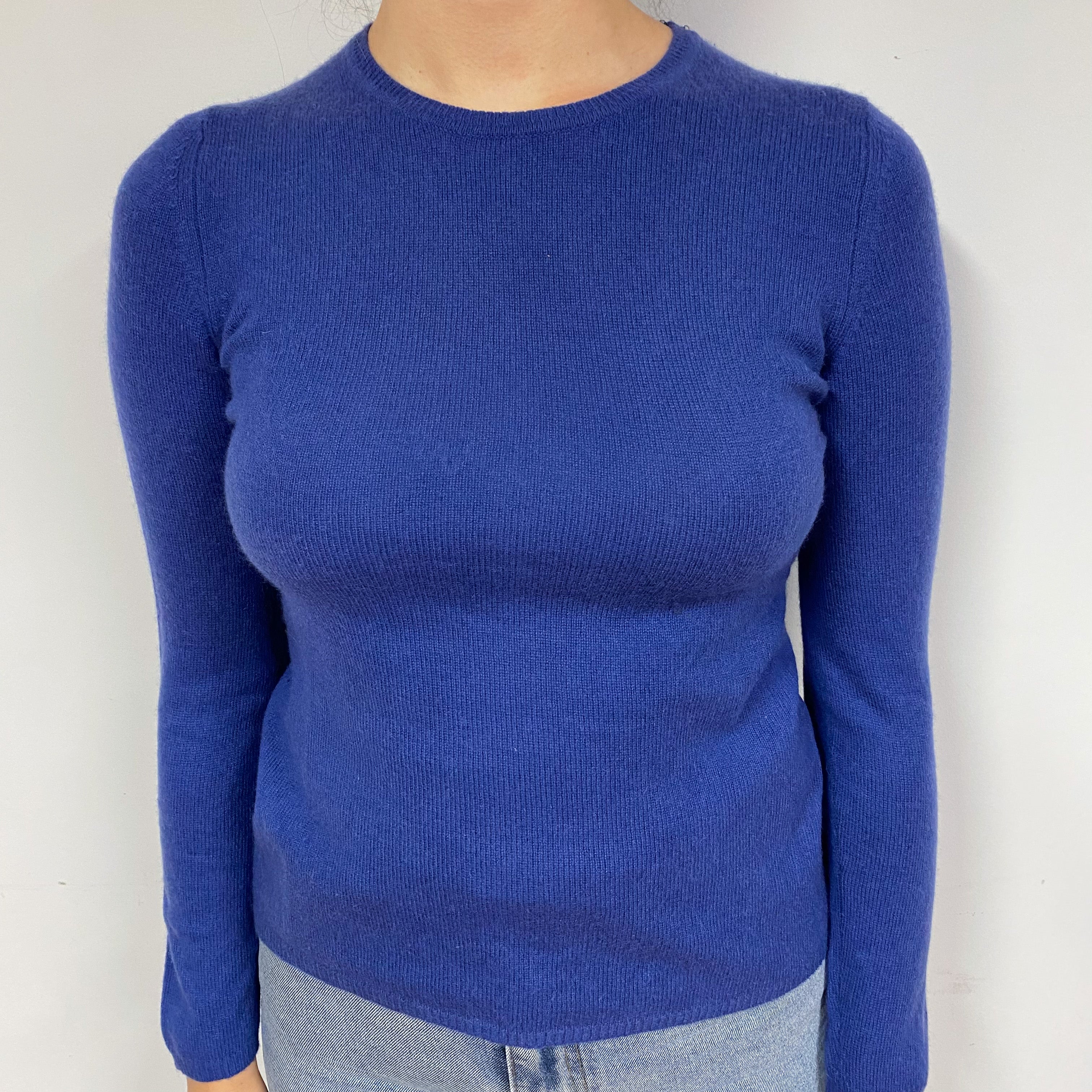 Naval Blue Cashmere Crew Neck Jumper Small