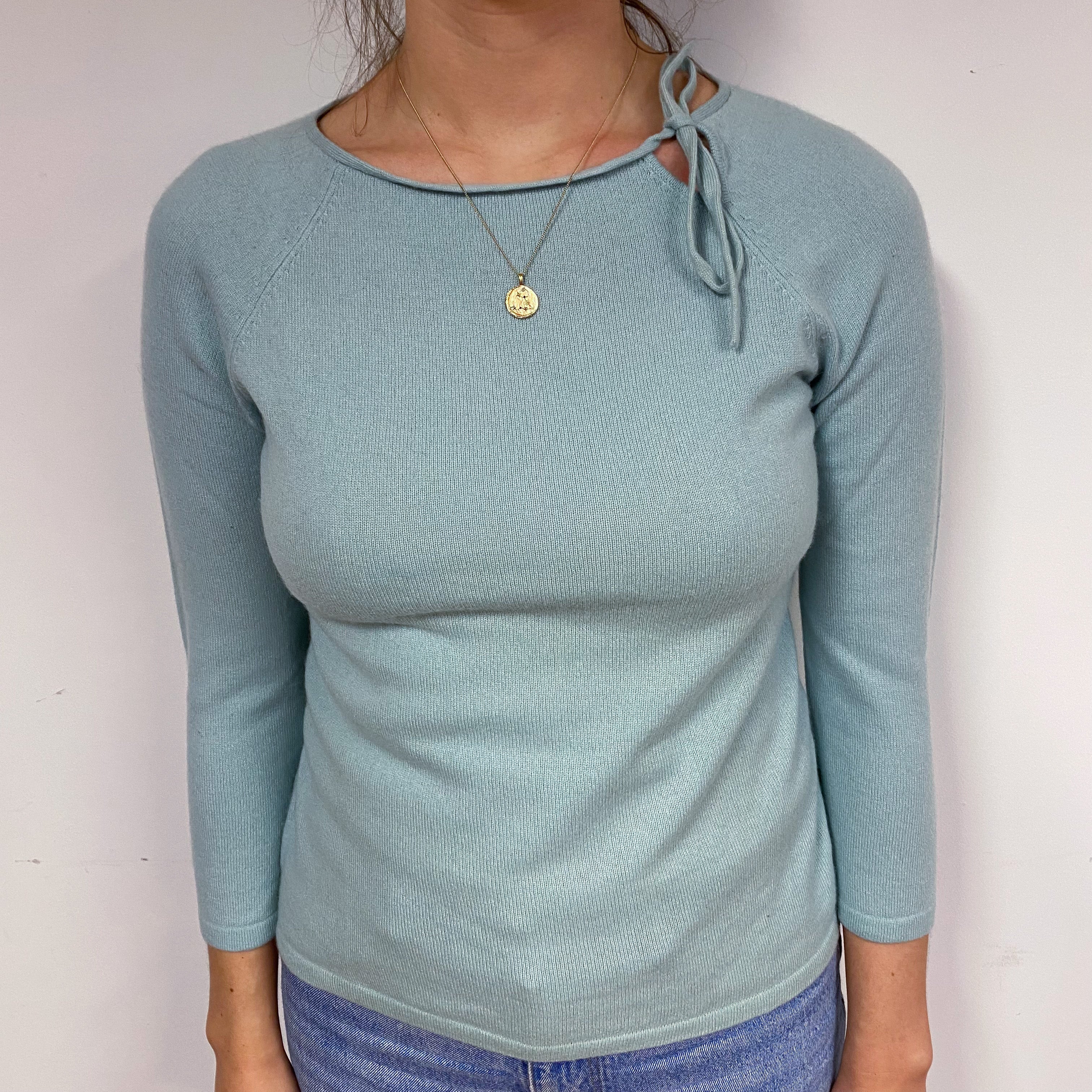 Mint Green Cashmere Crew Neck Jumper Small